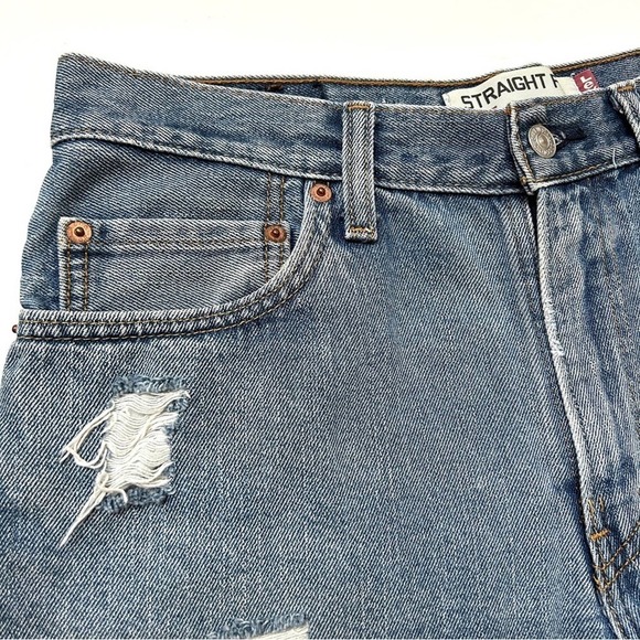 Levi’s Custom Distressed Cotton Cut Off Denim Jean Shorts, Size Medium - Picture 5 of 11